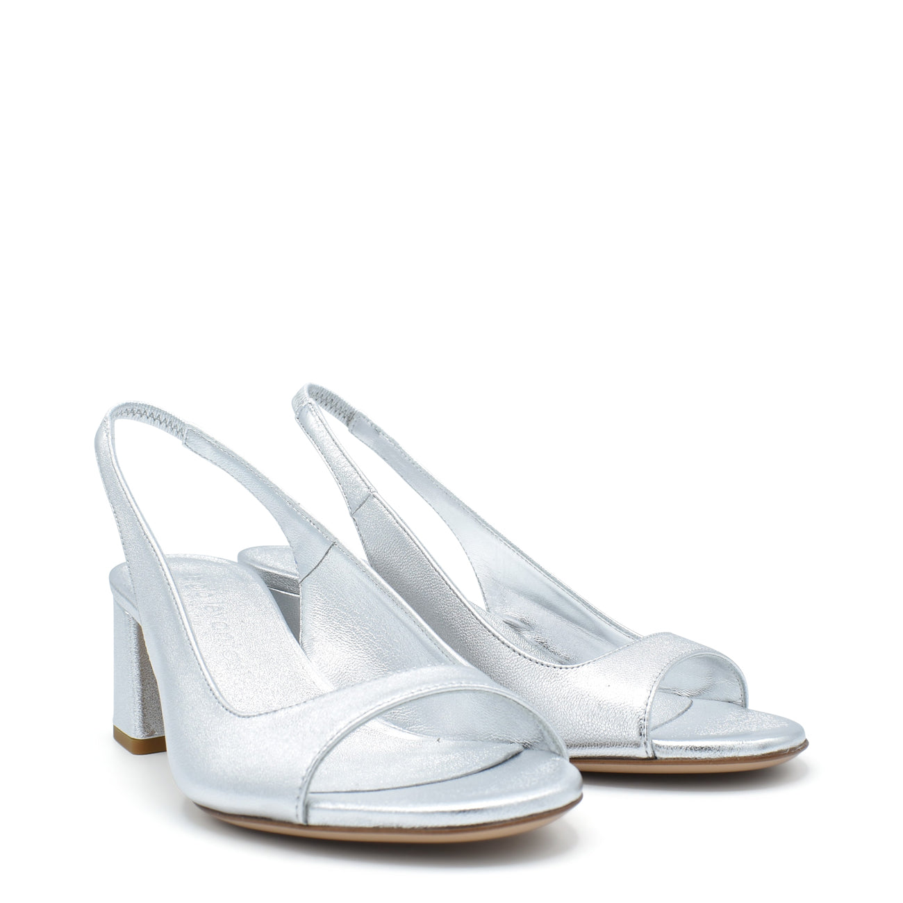 Emira Silver - Slingback minerva leather sandal